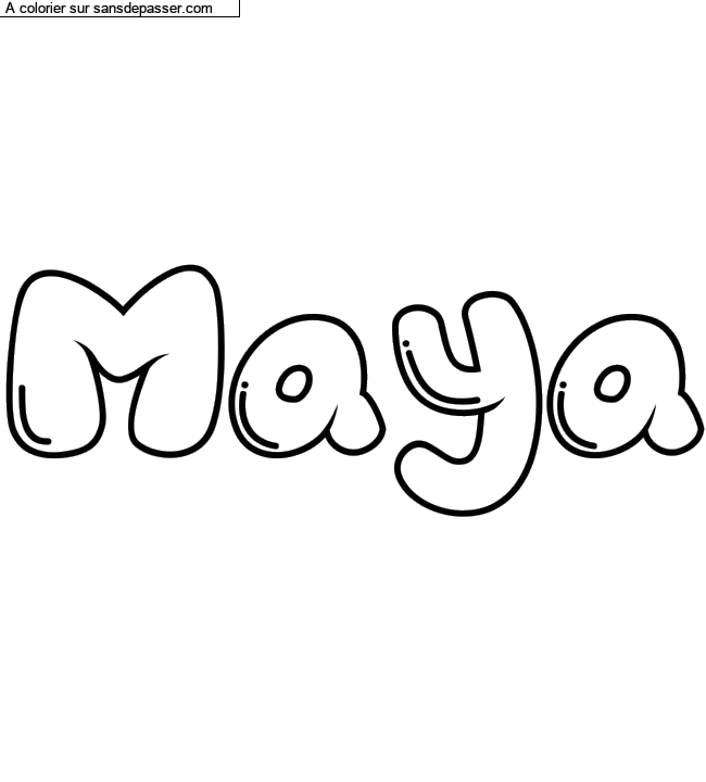 Coloriage prénom personnalisé "Maya" par un invité