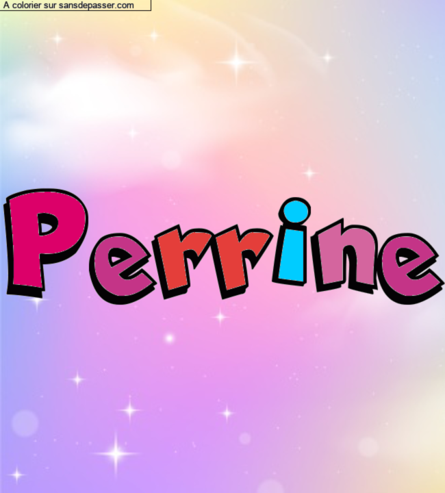 Coloriage prénom personnalisé "Perrine" par un invité
