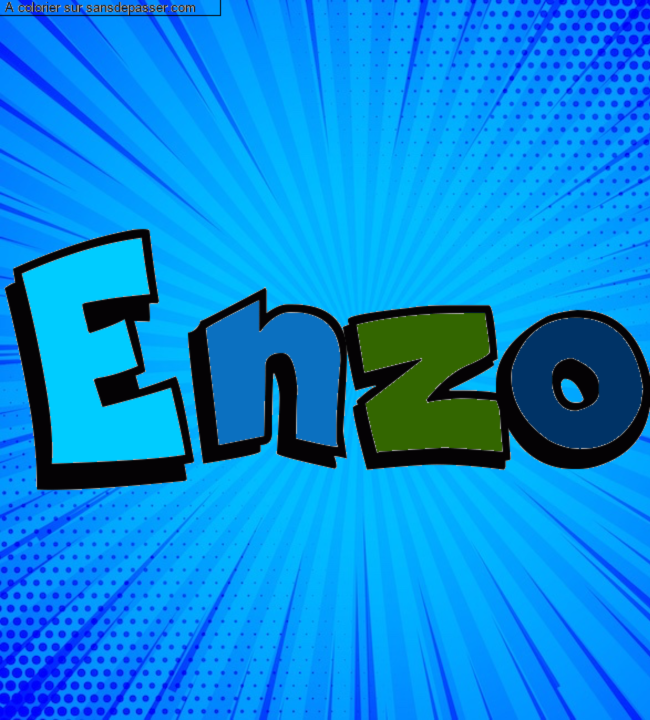 Coloriage prénom personnalisé "Enzo" par un invité