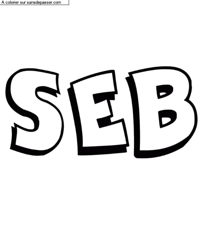 Coloriage prénom personnalisé "SEB" par un invité