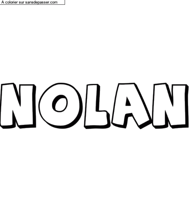 Coloriage personnalisé "NOLAN" par un invité