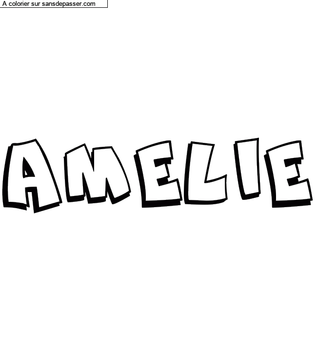 Coloriage personnalis&eacute; "AMELIE" par un invit&eacute;