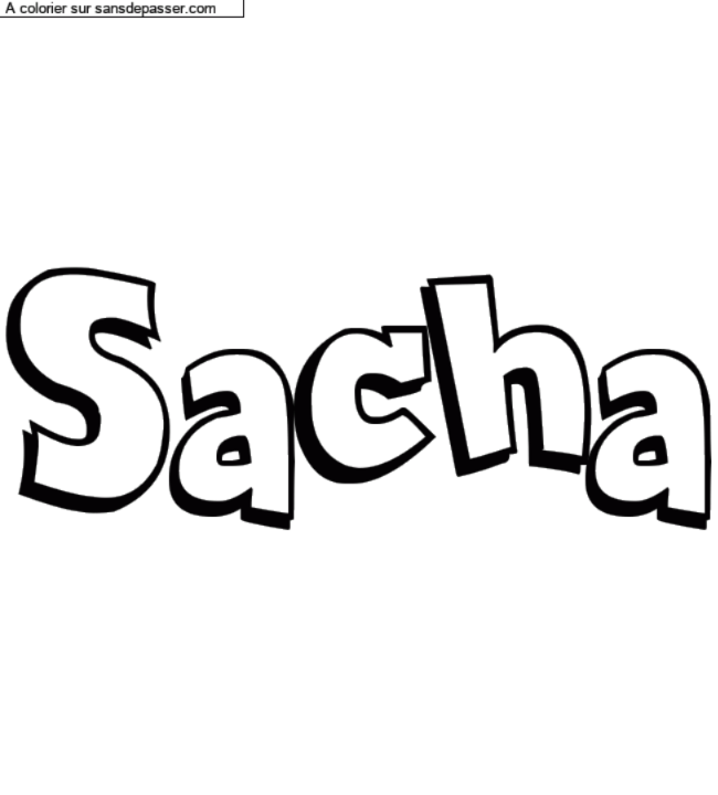 Coloriage personnalisé "Sacha" par un invité