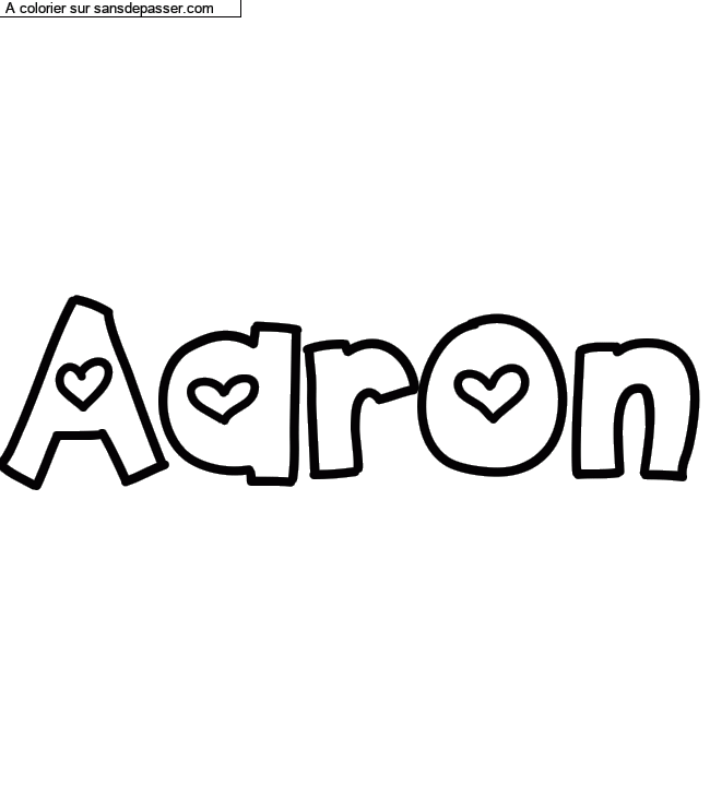 Coloriage personnalisé "Aaron" par un invité