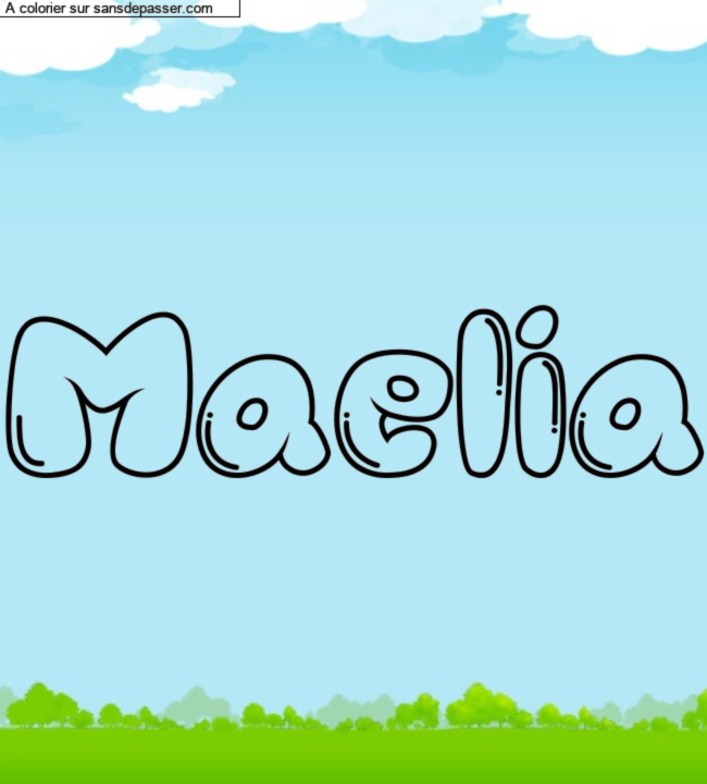 Coloriage prénom personnalisé "Maelia" par un invité