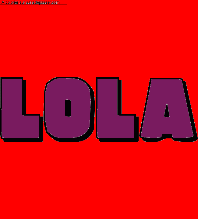 Coloriage prénom personnalisé "Lola" par Pinpomme2014