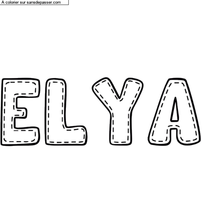 Coloriage prénom personnalisé "ELYA" par un invité