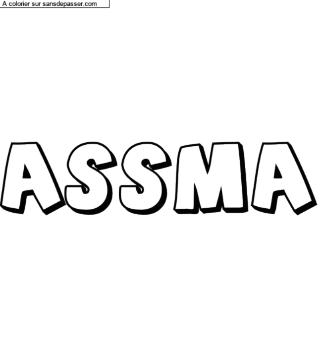 Coloriage personnalisé "ASSMA" par un invité