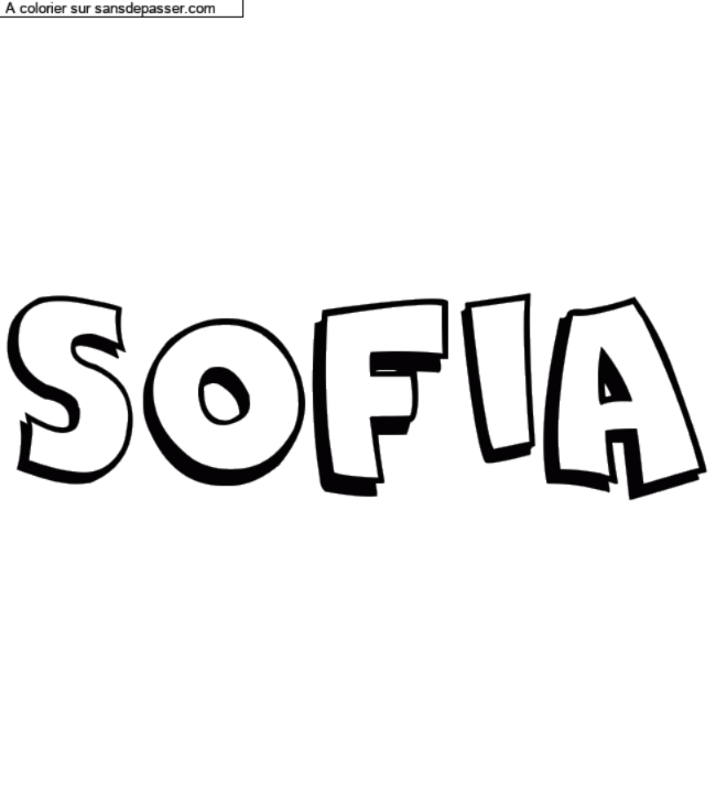 Coloriage prénom personnalisé "SOFIA" par un invité