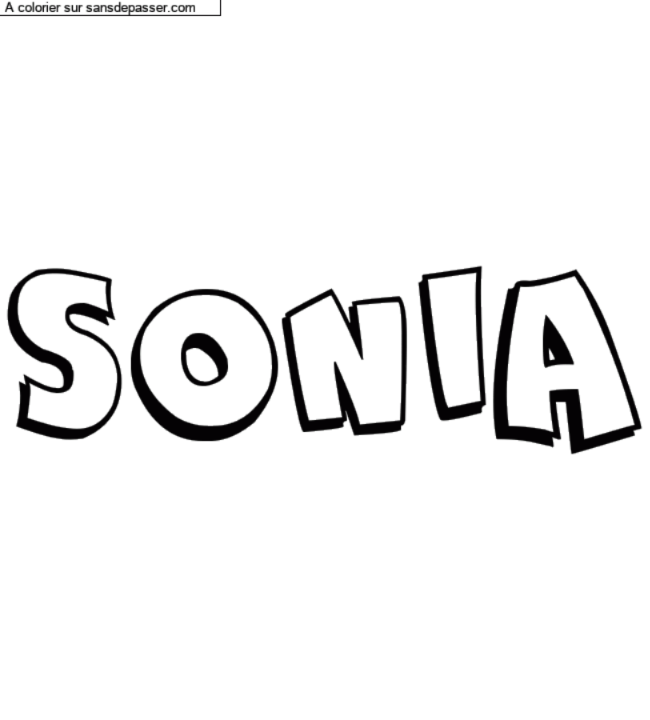 Coloriage personnalisé "SONIA" par un invité