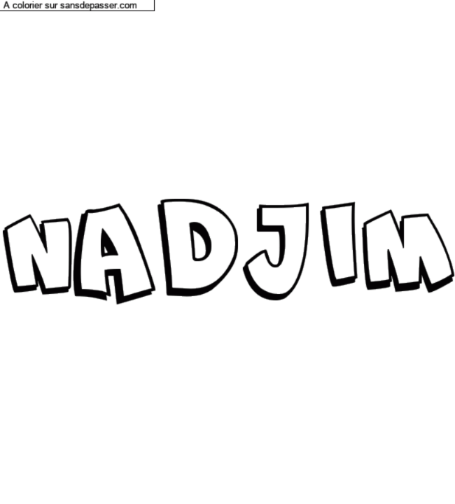 Coloriage prénom personnalisé "NADJIM" par un invité