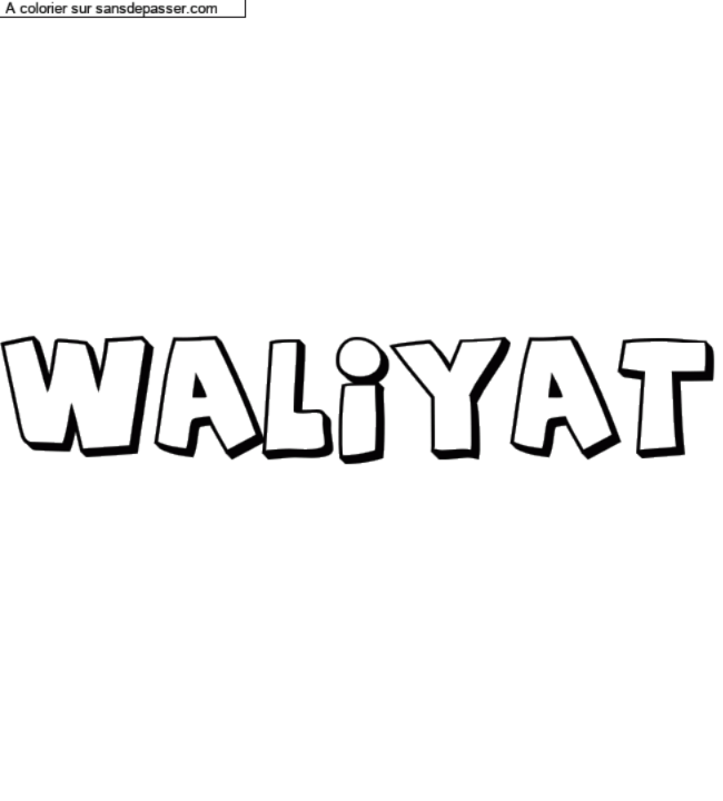 Coloriage personnalisé "WALIYAT" par un invité