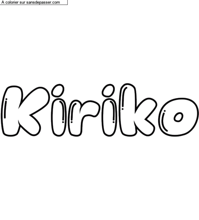 Coloriage personnalisé "Kiriko" par un invité