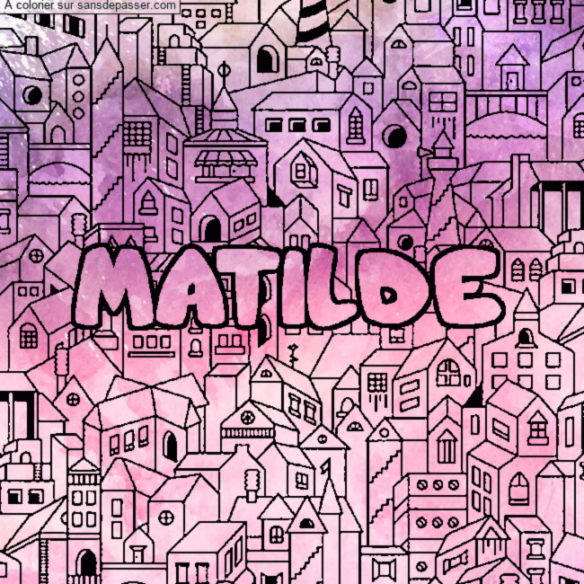 Coloriage MATILDE - d&eacute;cor Ville