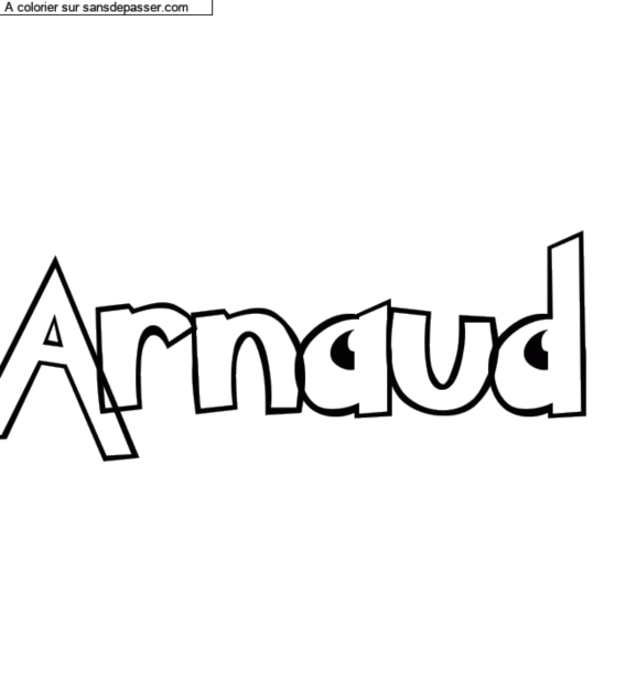 Coloriage personnalisé "Arnaud" par un invité