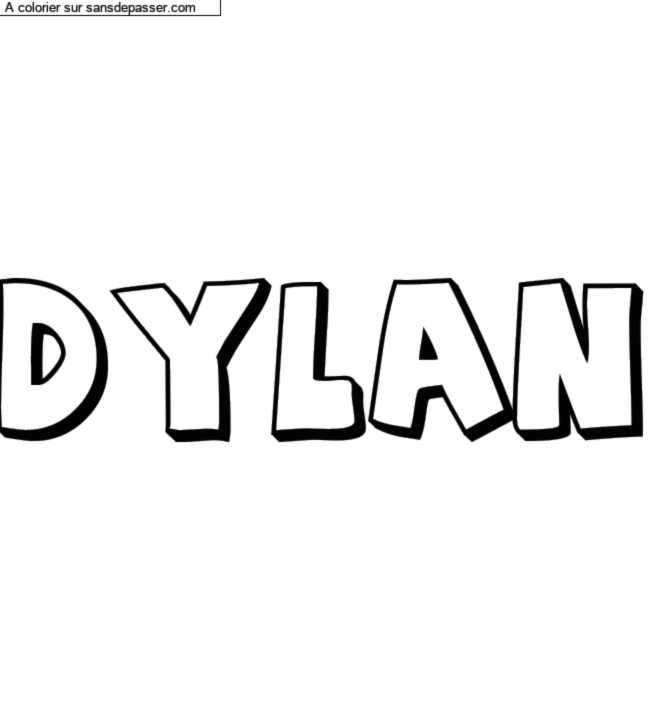 Coloriage prénom personnalisé "DYLAN" par un invité