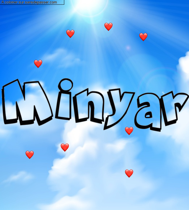 Coloriage prénom personnalisé "Minyar" par un invité