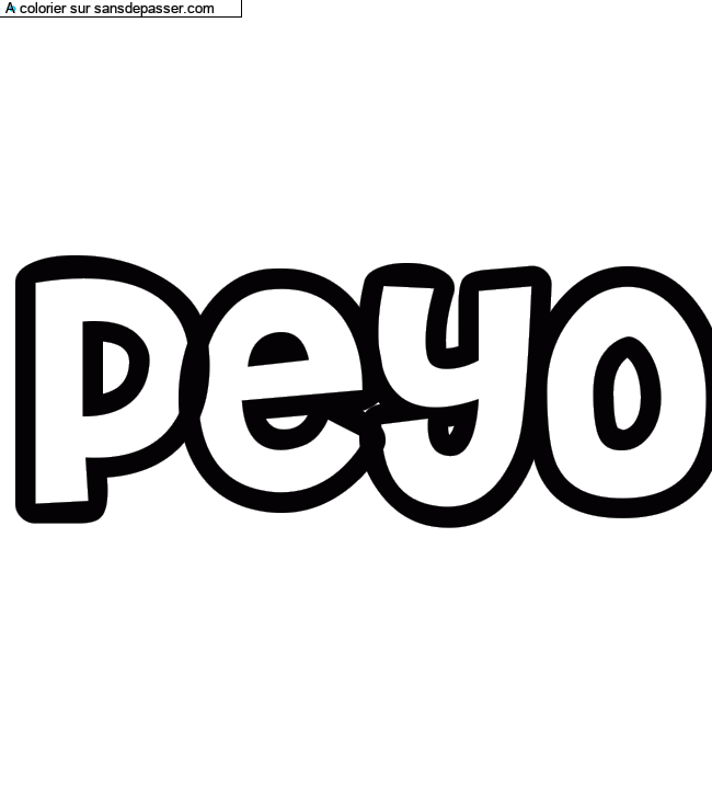 Coloriage prénom personnalisé "Peyo" par un invité