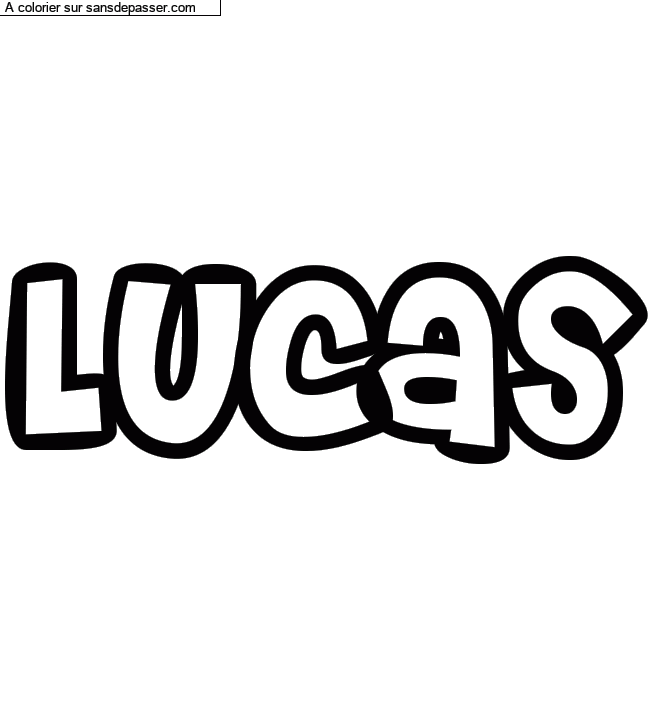 Coloriage prénom personnalisé "Lucas" par un invité
