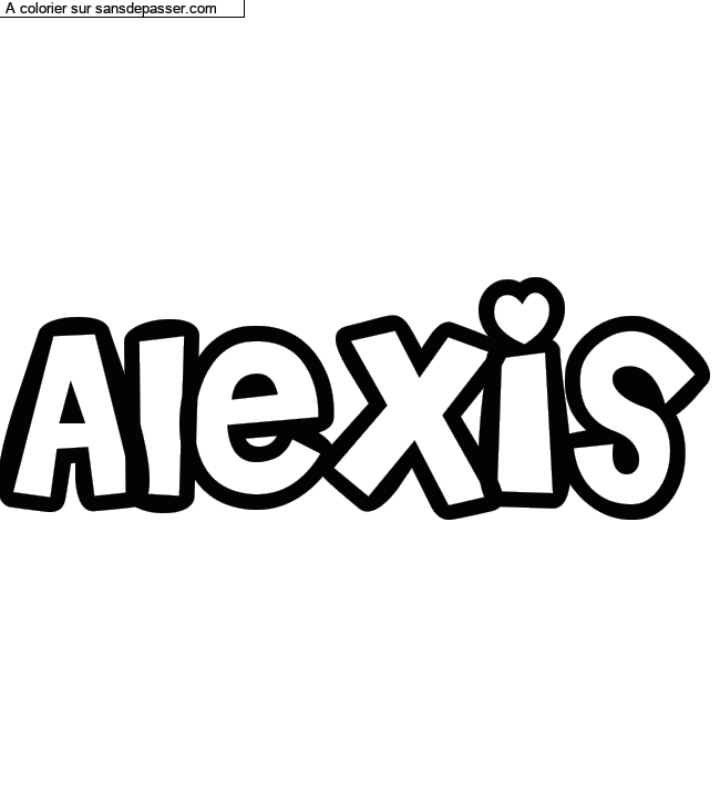 Coloriage personnalisé "Alexis" par un invité