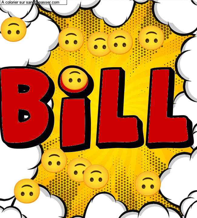 Coloriage pr&eacute;nom personnalis&eacute; "Bill" par Pinpomme2014