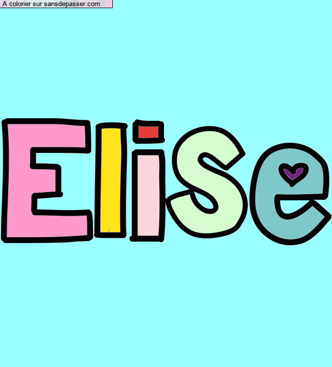 Coloriage prénom personnalisé "Elise" par un invité