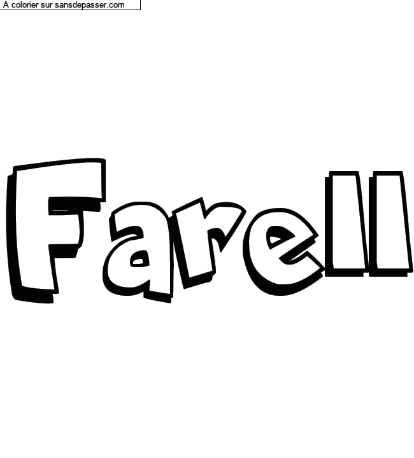 Coloriage prénom personnalisé "Farell" par un invité