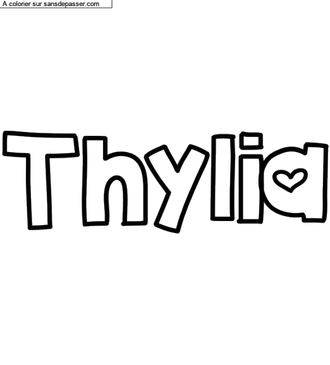 Coloriage personnalisé "Thylia" par un invité