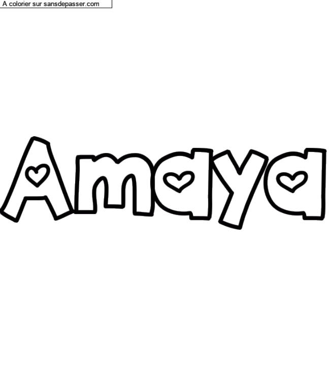 Coloriage prénom personnalisé "Amaya" par un invité