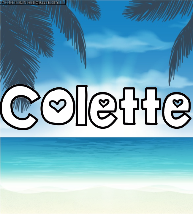Coloriage prénom personnalisé "Colette" par Pinpomme2014