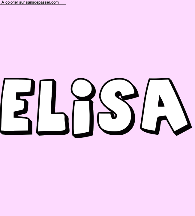 Coloriage prénom personnalisé "Elisa" par Pinpomme2014
