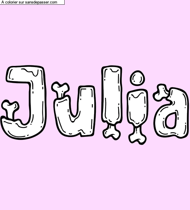 Coloriage prénom personnalisé "Julia" par Pinpomme2014