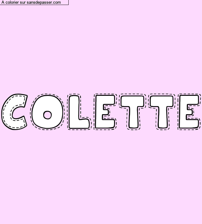 Coloriage prénom personnalisé "Colette" par Pinpomme2014