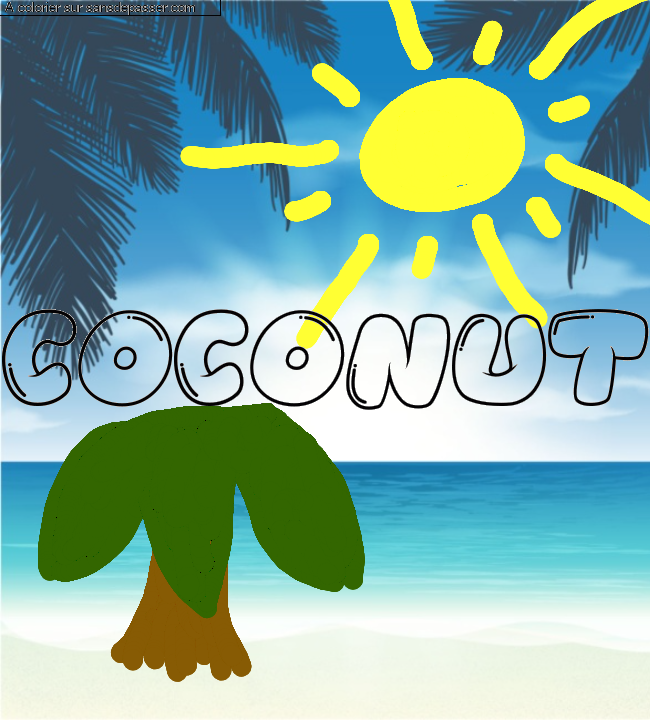 Coloriage pr&eacute;nom personnalis&eacute; "COCONUT" par un invit&eacute;