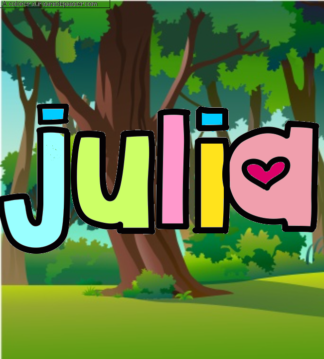Coloriage prénom personnalisé "julia" par un invité