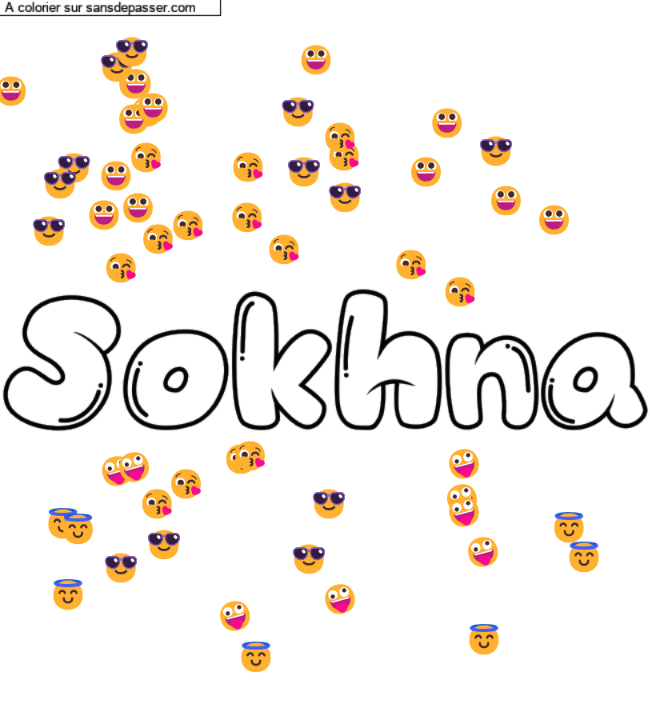Coloriage prénom personnalisé "Sokhna" par un invité