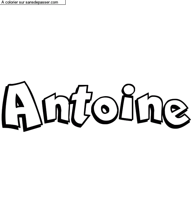 Coloriage pr&eacute;nom personnalis&eacute; "Antoine" par un invit&eacute;