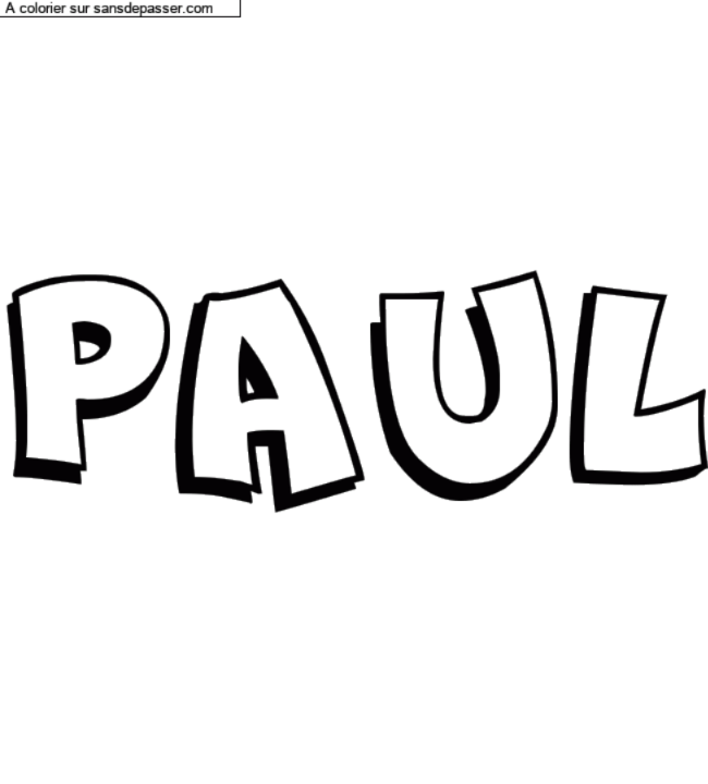 Coloriage prénom personnalisé "PAUL" par un invité