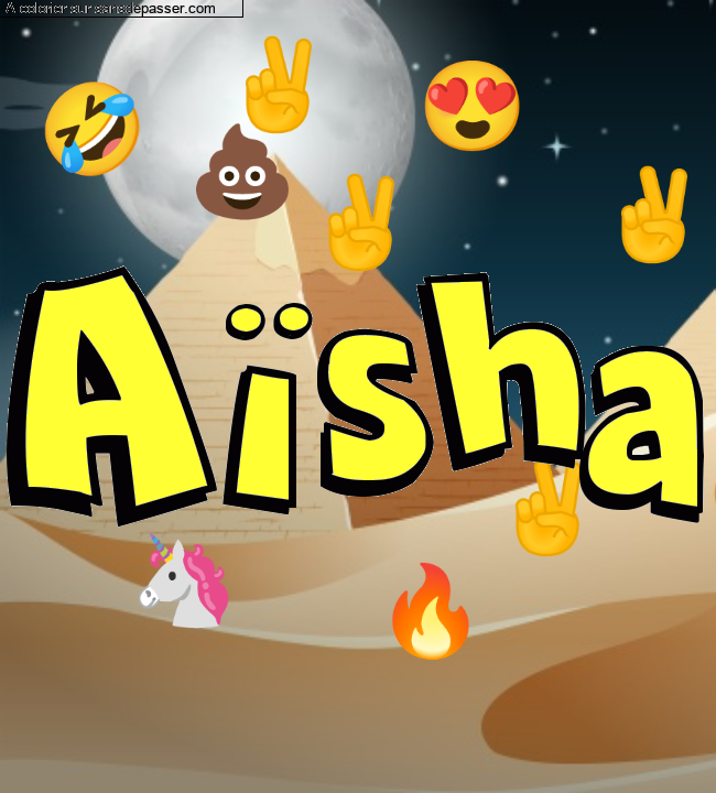 Coloriage prénom personnalisé "Aïsha" par Pinpomme2014