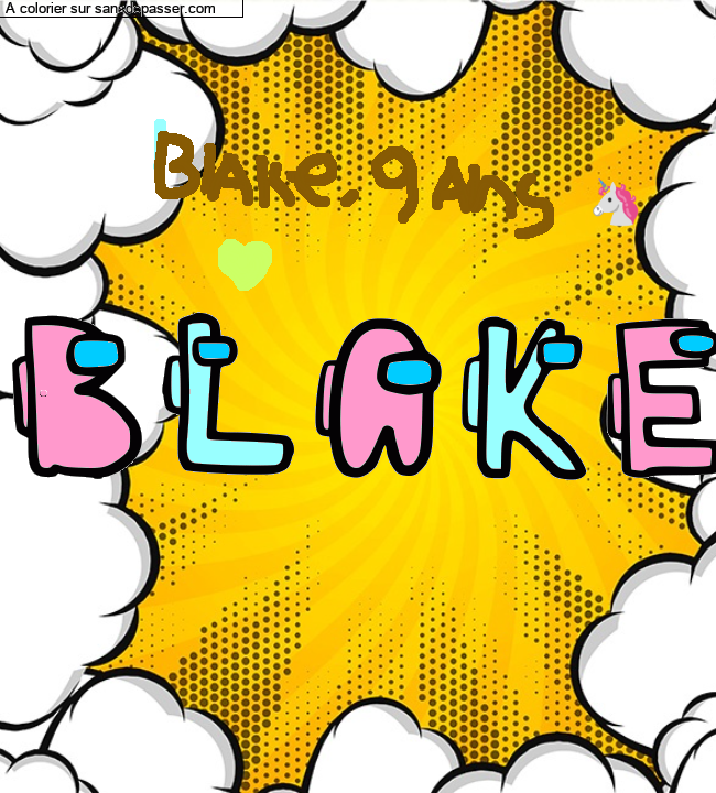 Coloriage personnalisé "BLAKE" par Pinpomme2014