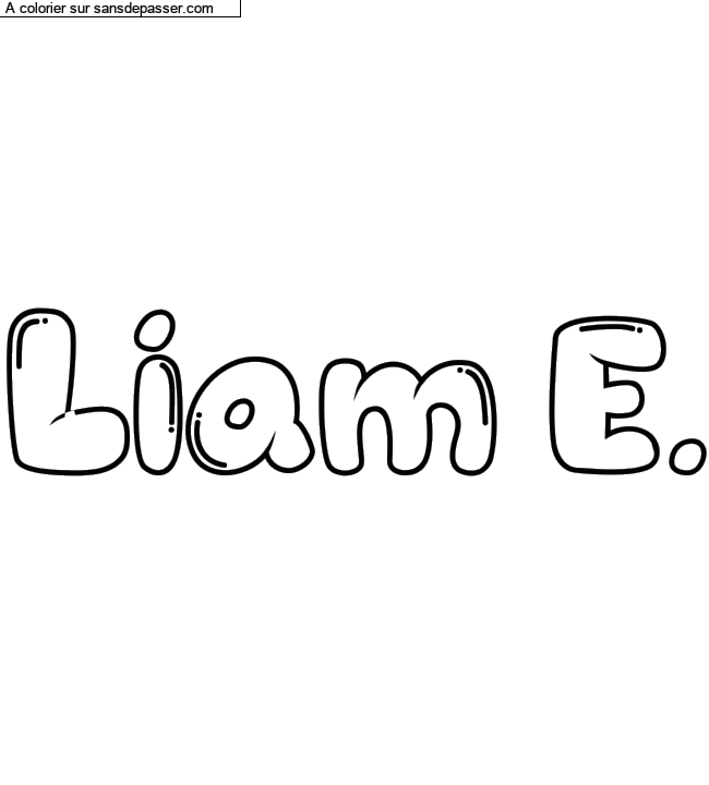 Coloriage personnalisé "Liam E." par un invité