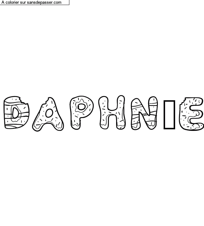 Coloriage prénom personnalisé "Daphnée" par un invité
