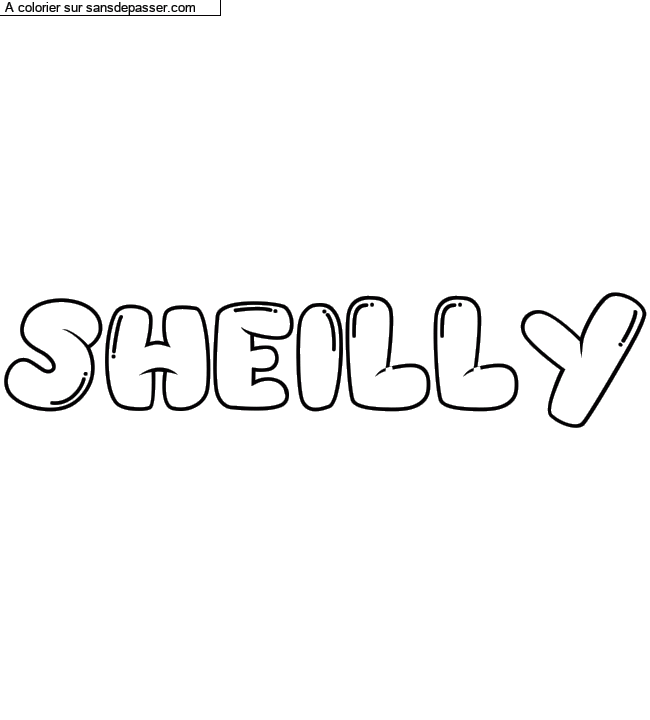 Coloriage prénom personnalisé "SHEILLY" par un invité