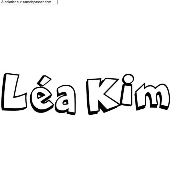 Coloriage personnalisé "Léa Kim" par un invité