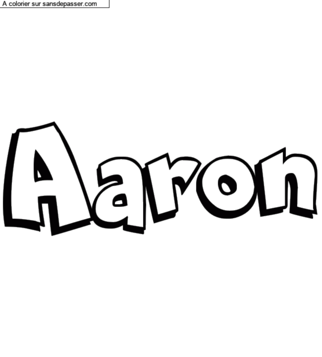 Coloriage personnalisé "Aaron" par un invité