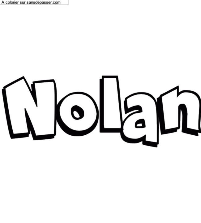 Coloriage personnalisé "Nolan" par un invité