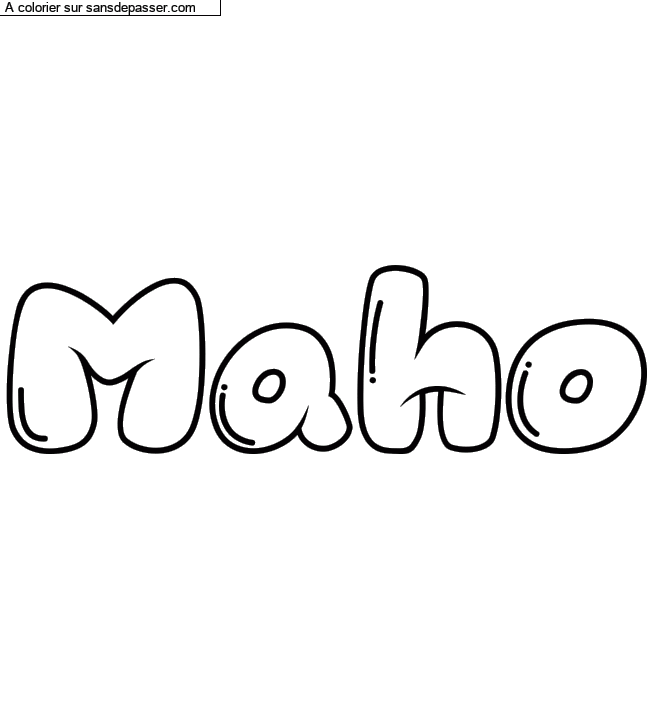Coloriage personnalisé "Maho" par un invité