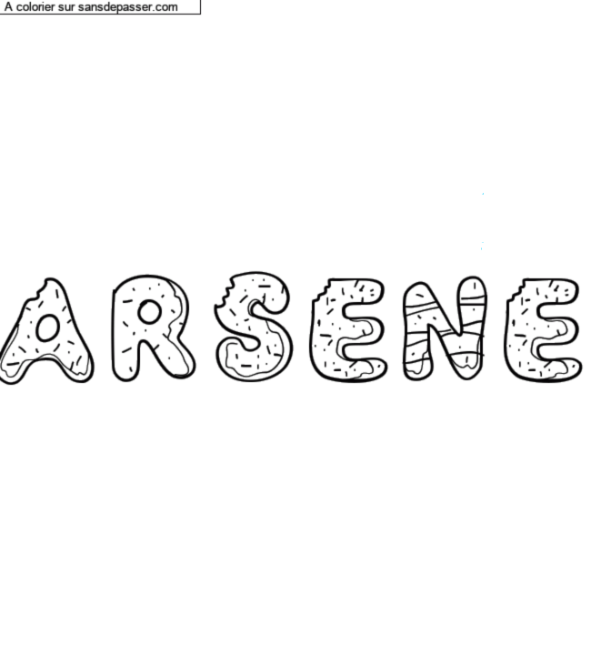 Coloriage prénom personnalisé "Arsene" par un invité