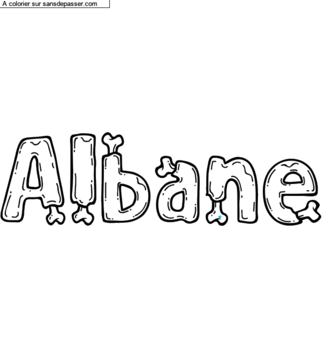 Coloriage prénom personnalisé "Albane" par un invité