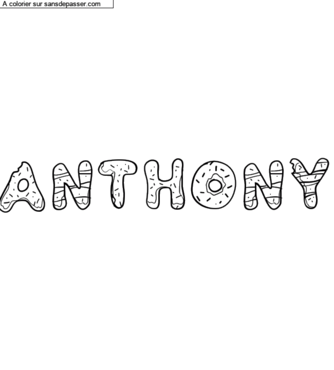 Coloriage personnalisé "anthony" par un invité